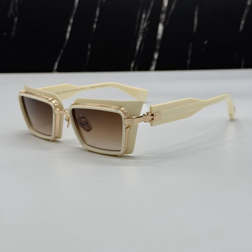 NEW BALMAIN ADMIRABLE WHITE/BROWN UNISEX SUNGLASSES BALMAIN BPS-130C - Picture 6 of 15